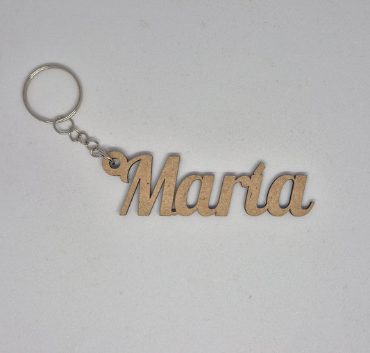 Llavero nombre madera